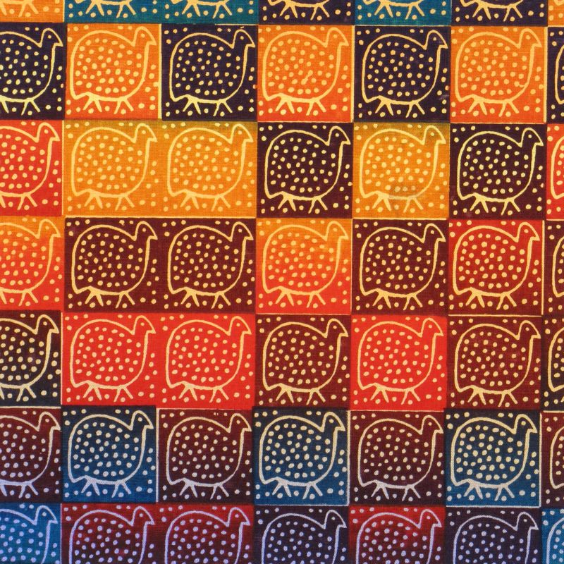 Kudhinda Zimbabwe Screen Prints Diki Guinea Fowl Ghana Blue The