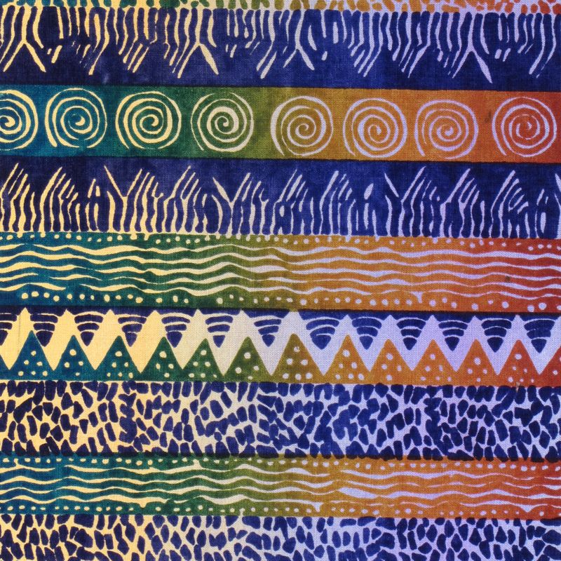 Kudhinda Zimbabwe Screen Prints Ndoro Stripe Ghana Blue The African