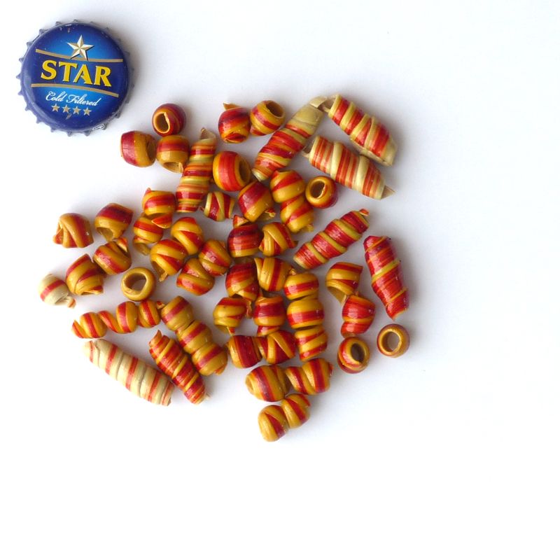 Plastic & Paper Beads Recycled Plastic Beads Yellow/Red The African