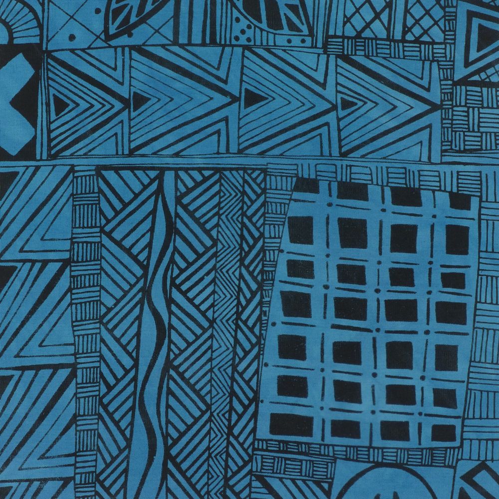 Amafu South African Handdyes Geometric Blue The African Fabric Shop