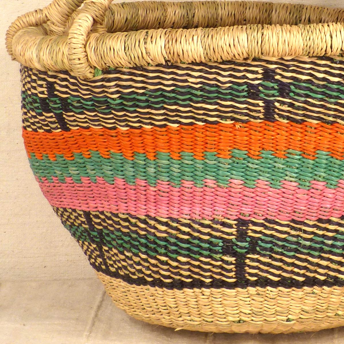Round Market Baskets Large 15 inch rim The African Fabric Shop