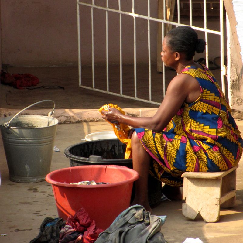 Doing the laundry Kumasi Ghana