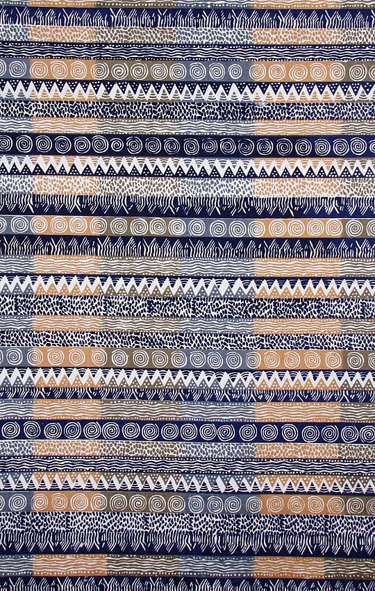 Kudhinda Zimbabwe Screen Prints Ndoro Stripe Blue Steel The African