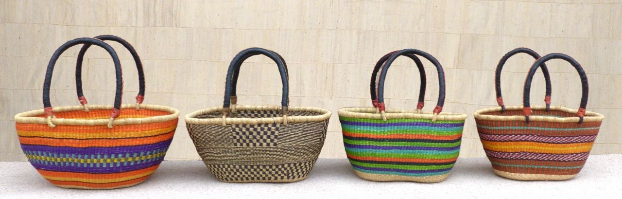 Oval Shopping Baskets from Bolgatanga, Ghana