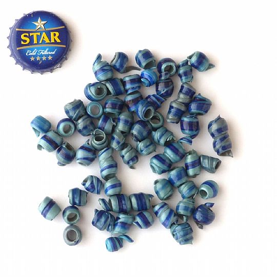 image for Recycled Plastic Beads Blue/Blue