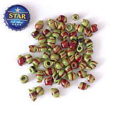 Photo for Recycled Plastic Beads Olive Green/Red