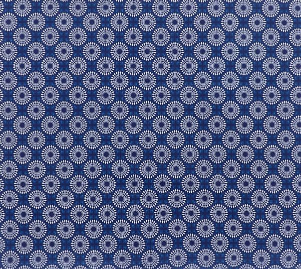 Shwe Shwe Colours Spear Circles Navy Turquoise | The African Fabric Shop